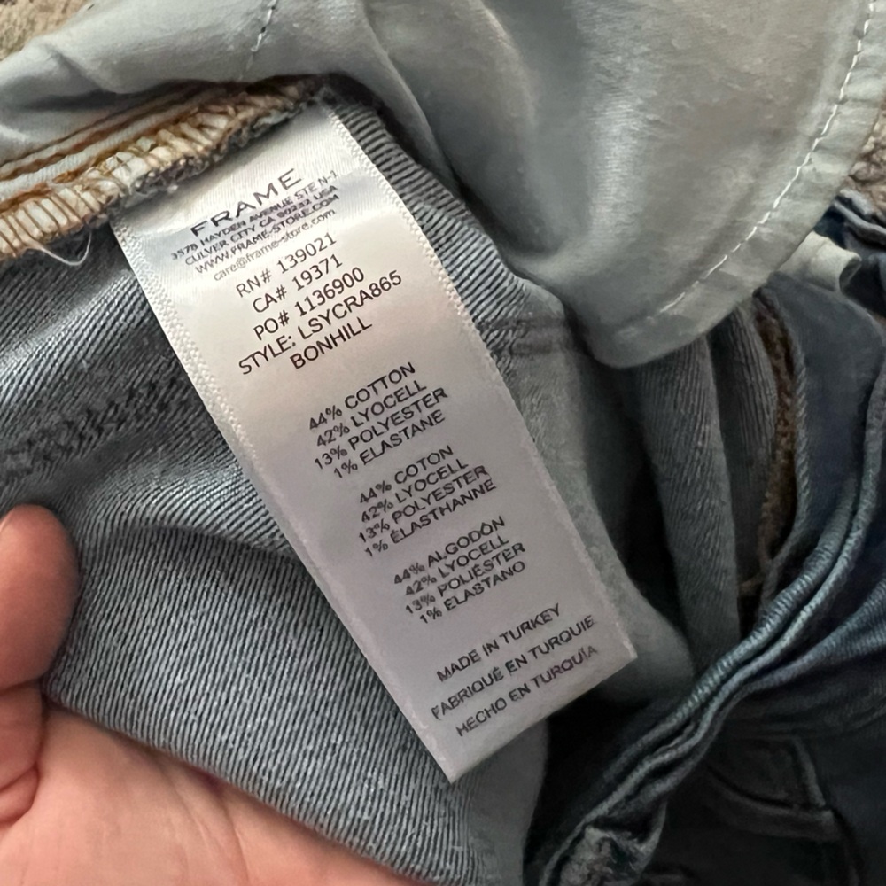 FRAME Le Sylvie Slender Straight Bonhill Raw Hem Jeans Size 31 - Picture 6 of 6
